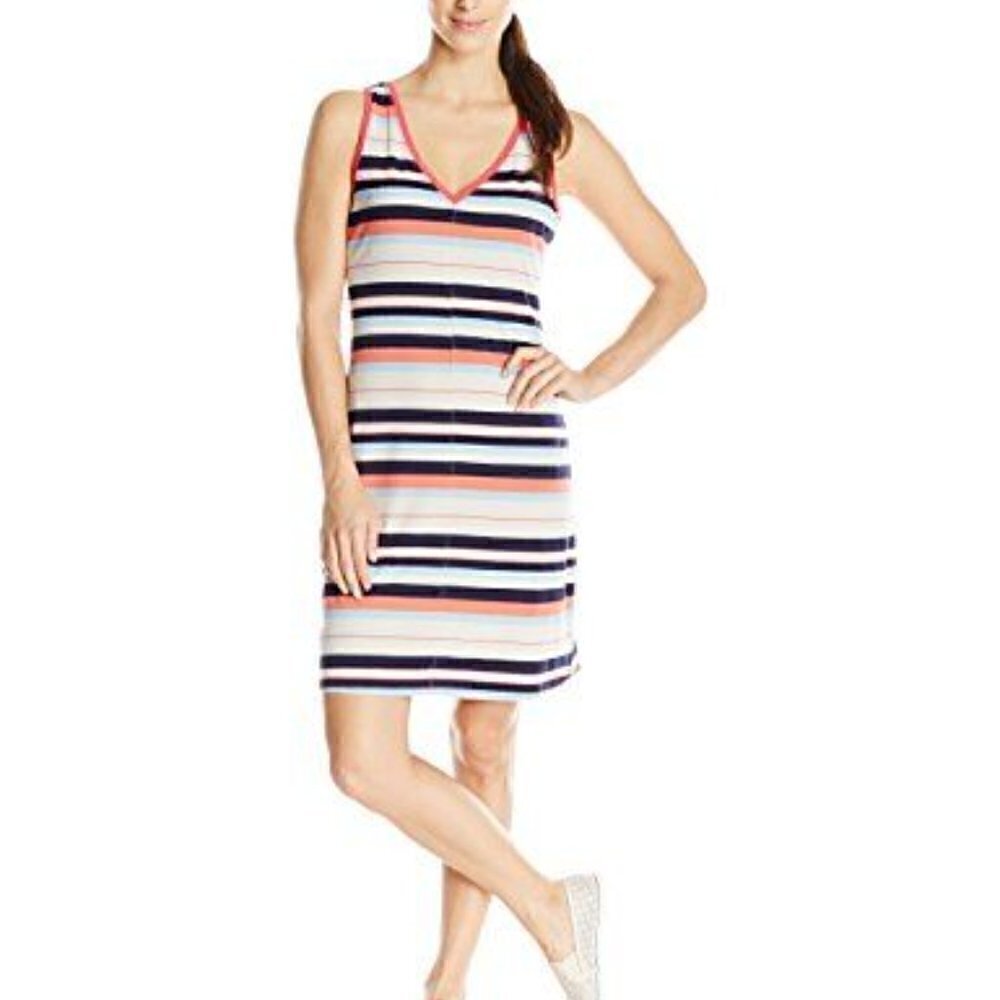 LOLE anna v-Neck stripe tank dress size medium